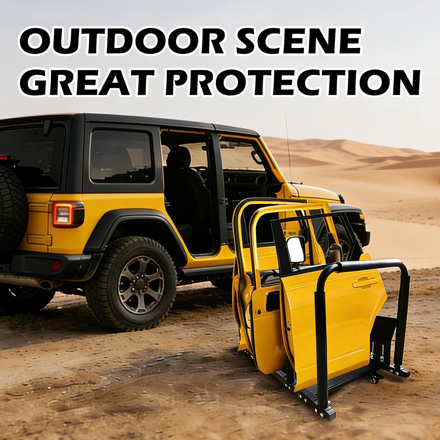 Sliding Movable Stand Bracket Door Cart for 1987-2024 Jeep Wrangler TJ JK JL Gladiator JT | 2021-2024 Ford Bronco 2/4 Door