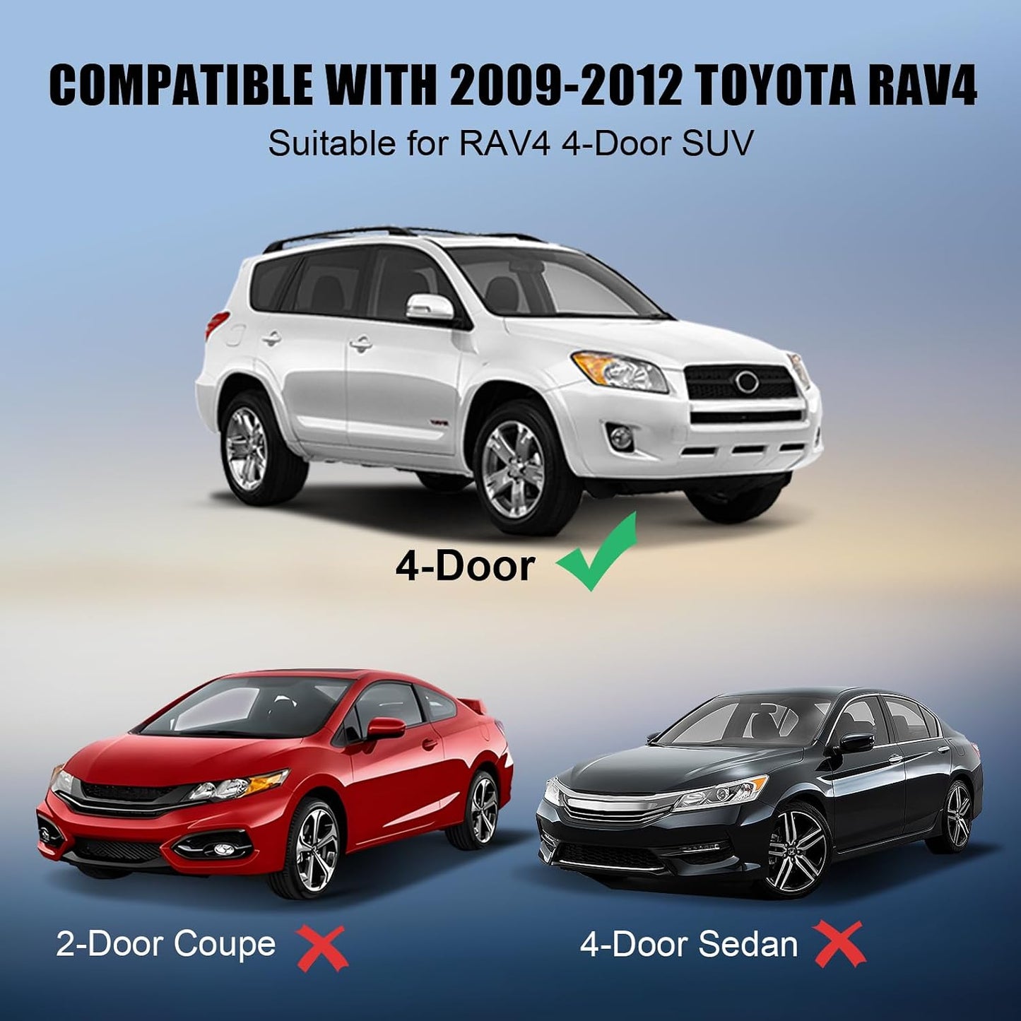 ItranMc Window Molding Trim Seal for 2009-2012 Toyota Rav4,Black Outer Door Weather Strip Window Seal Belt,Replace#75710-0R020 75720-0R020 75730-0R020 75740-0R020