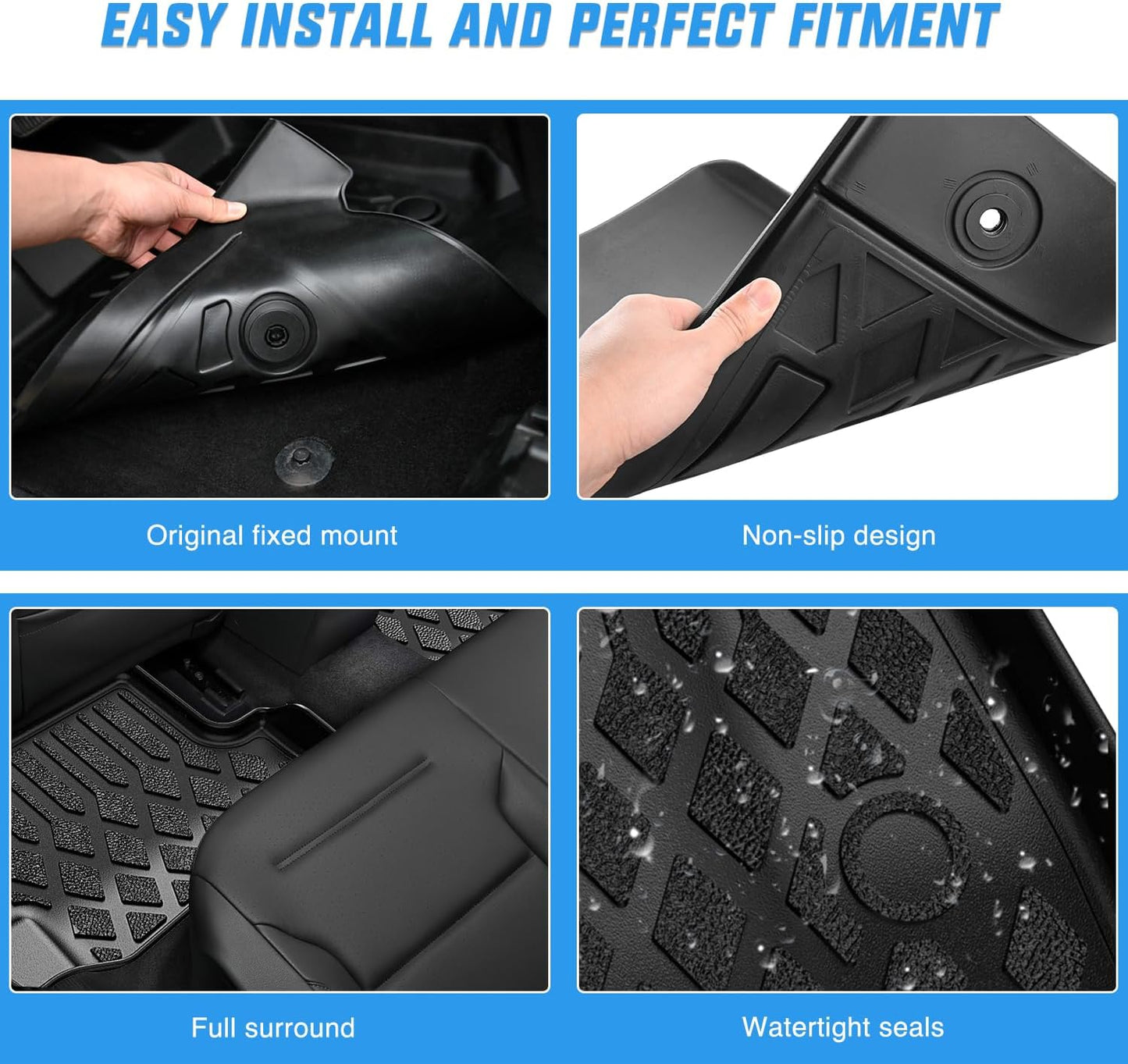 Nilight TPE Floor Mats for Chevy Silverado GMC Sierra Crew Cab 1500 2500 2500HD 3500HD 1999-2006, 2007 Silverado GMC Sierra Classic Body,2000-2006 Suburban Yukon XL Escalade ESV