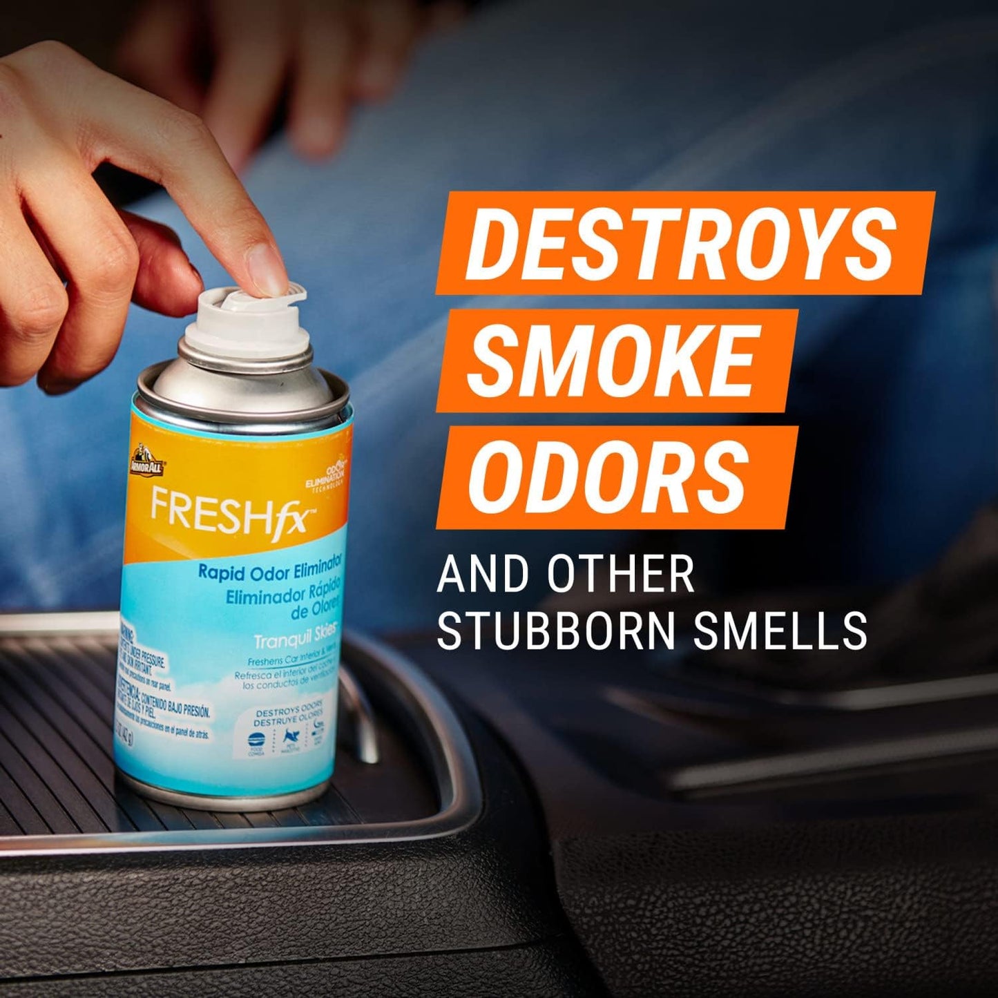 Armor All FRESH fx Rapid Odor Eliminator, Fogger Car Air Freshener, 3 Pack | Tranquil Skies scent with odor elimination technology freshens interiors and vents; 1.5-ounce car odor remover