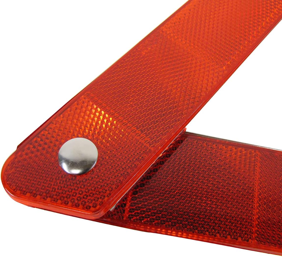 2pc Reflective Safety Triangle Red Roadside Traffic Warning Reflector Emergency Essentials