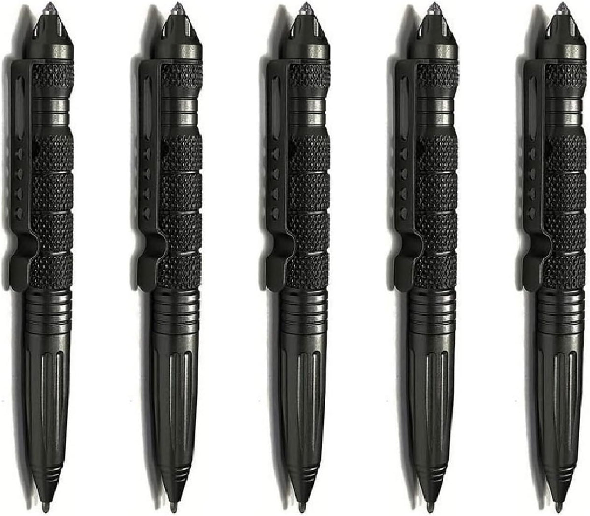 5 Pack Car Window Breaker Pens, Tactical Pen Portable Multi-Functional Emergency with 5 Black Ballpoint Refills for Writing, Professional Glass Breaker Pen, Multitool for Father's Day
