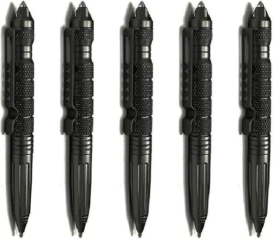 5 Pack Car Window Breaker Pens, Tactical Pen Portable Multi-Functional Emergency with 5 Black Ballpoint Refills for Writing, Professional Glass Breaker Pen, Multitool for Father's Day
