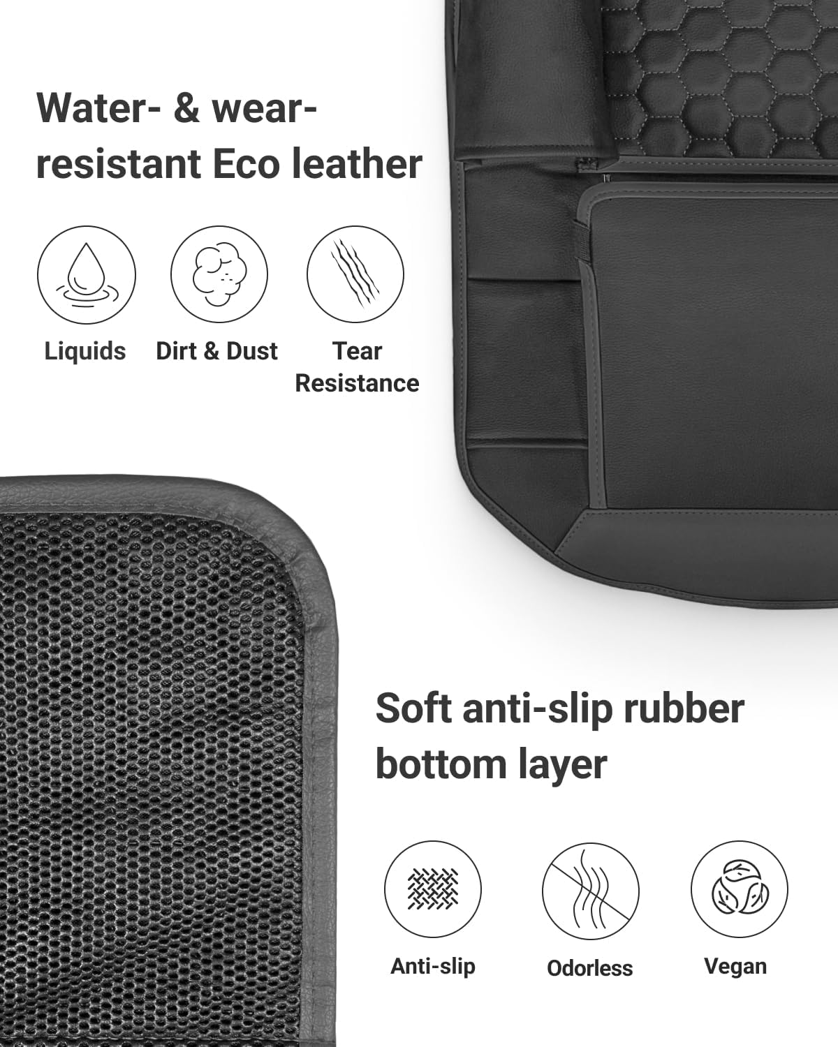 Owleys Back Seat Organizer for Kids with Tablet Holder, 8 Pockets, Black