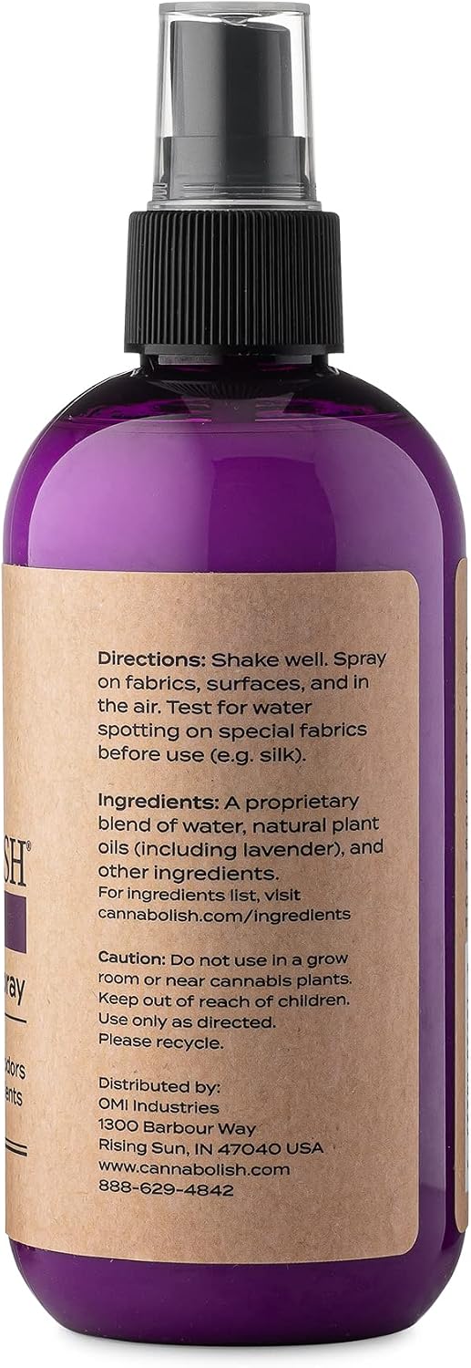 Cannabolish Lavender Smoke Odor Eliminator Spray and Air Freshener, 8 fl. oz, Natural Ingredients