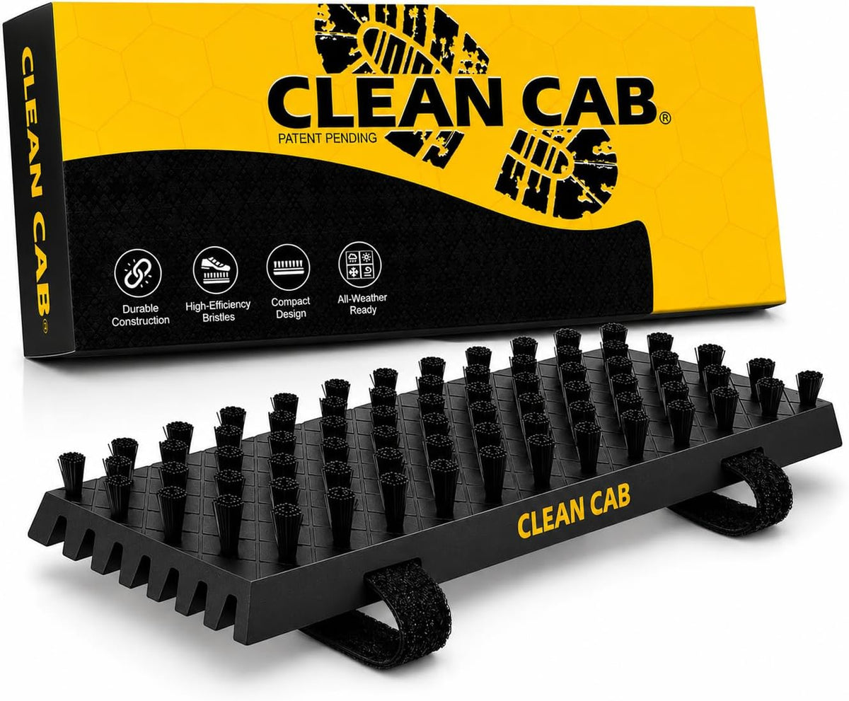 Universal Fit Truck Step Mounted Brush - Heavy Duty Boot Brush for Trucks, RVs, SUVs, and Semis - Easy Velcro Mounting - Perfect for Camping, Jobsite, and Home - Durable and Reliable