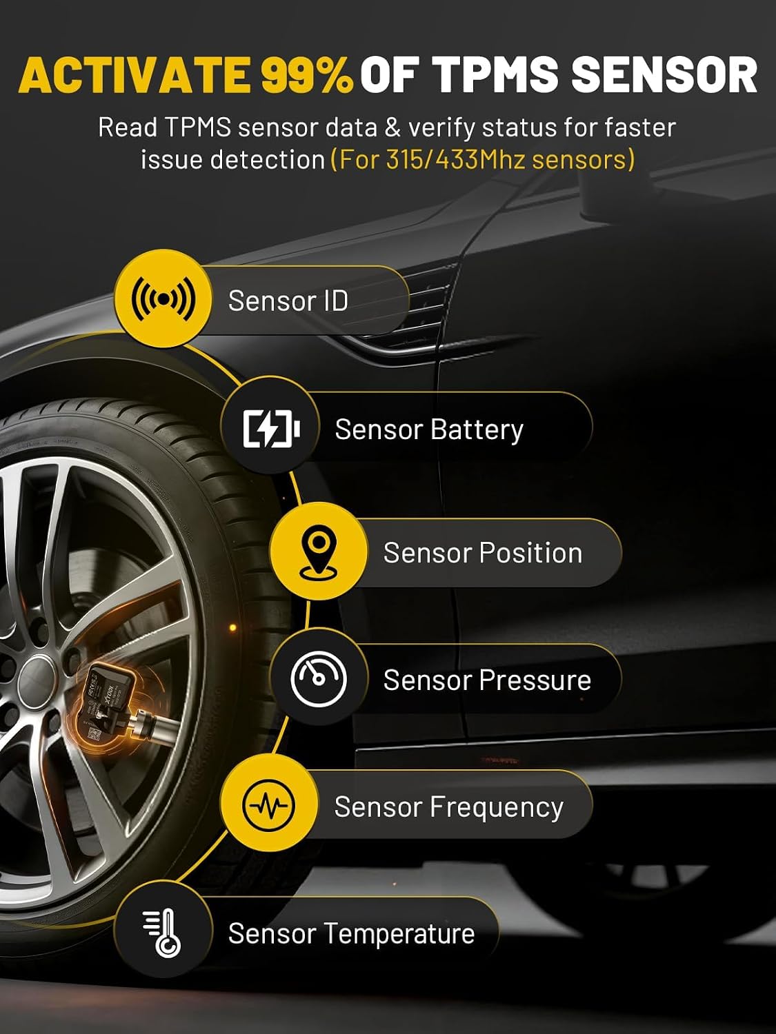XTOOL TP500 TPMS Programming Tool, Full System OBD2 Scanner Diagnostic Tool