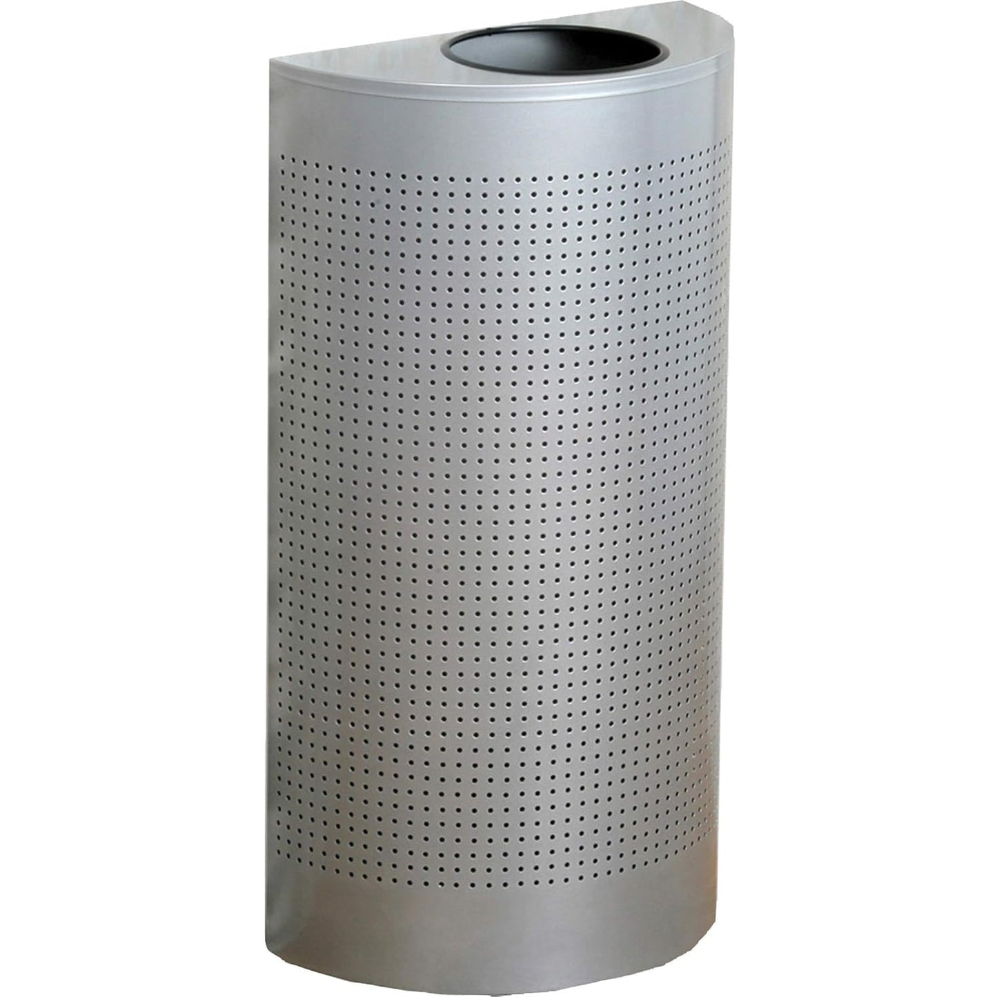 Rubbermaid Commercial Products Half Rounds Steel Trash Can, Open Top, 12 GAL, Stainless Steel, Indoor for Hotel Lobbies/Washrooms/Front of House Hospitality Areas