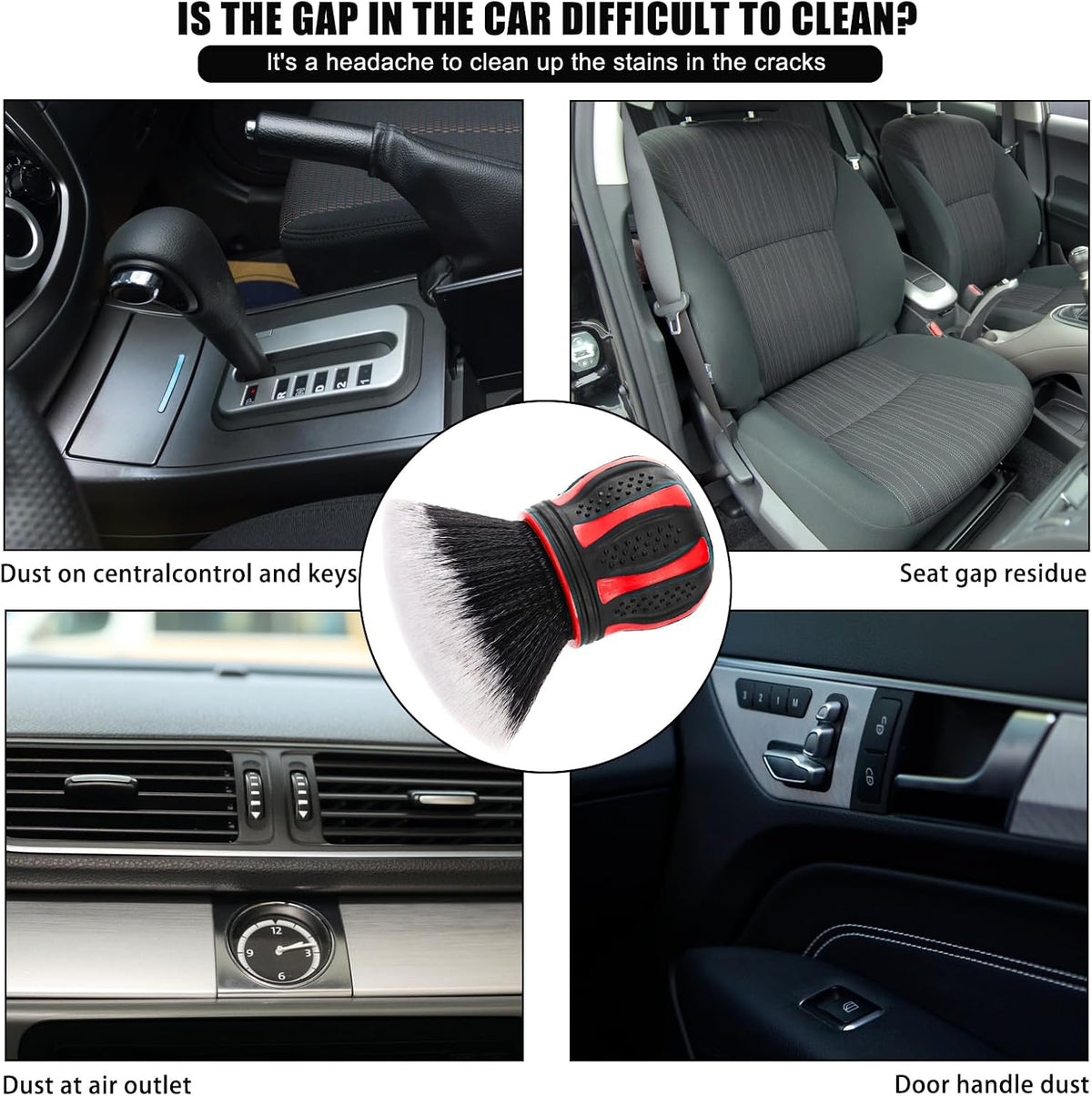 Yesland Car Detailing Brush, Ultra Soft Auto Interior Dusting Brush, Handle XL Synthetic Brush with Storage Rack, for Dashboard Air Conditioner Vents Leather, Vehicles Scratch Free