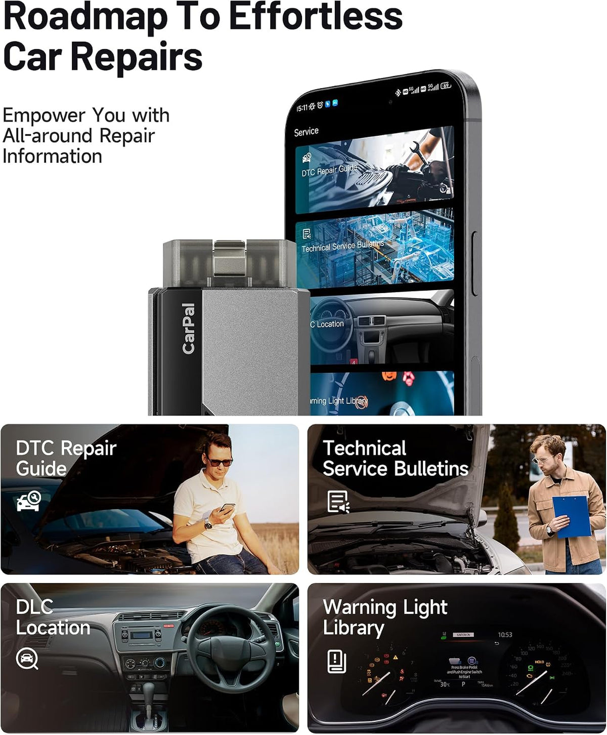 TOPDON Carpal Bluetooth Car Code Reader, All System Scanner, iOS & Android