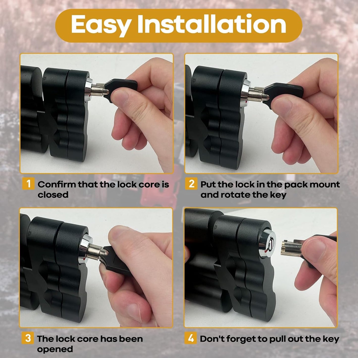 RX-LOX-PM Pack Mount with Keys Locking 2Pcs for Rotopax Gas Can | One-Key Dual Access, Tamper-Resistant Aluminum, for Overlanding & Camping, Fits Rotopax Fuel/Water Packs, Quick-Mount Design