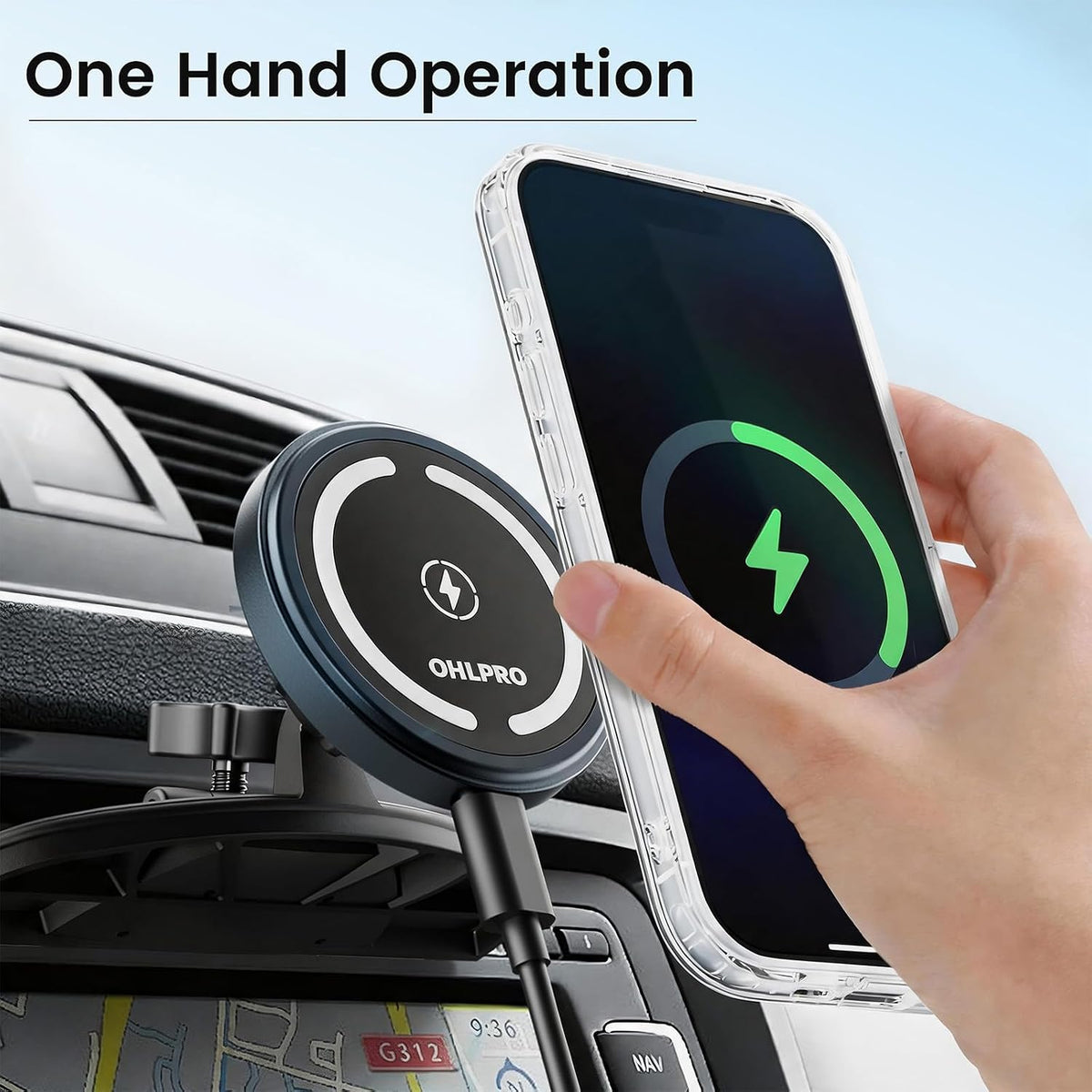OHLPRO CD Slot Magsafe Car Mount Charger for iPhone 17 Wireless Car Charger