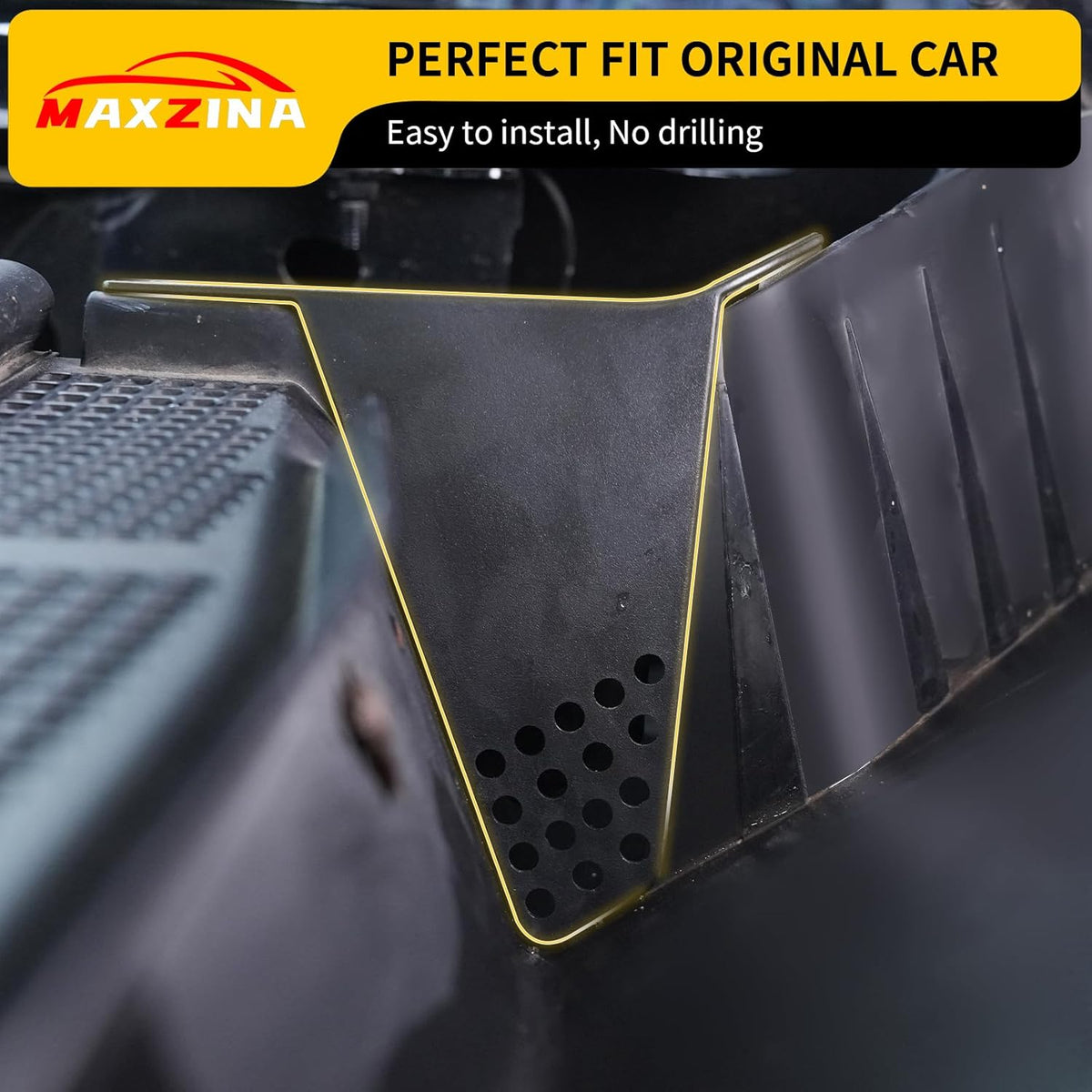 Hood Water Barrier Compatible with 2022-2025 2026 Ford Maverick Hood Water Drain Grille Front Trunk Water Channel Debris Filter Anti Clogging Grid 2PCS for 2024 Maverick Accessories