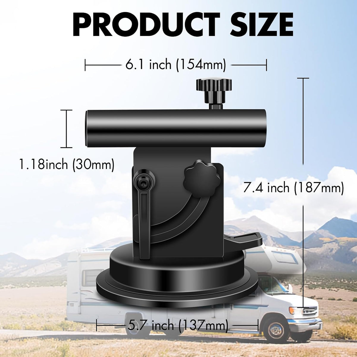 ESUDNT RV Suction Cup Flag Holder, RV Flag Pole Mount with Angle Adjustable, Heavy-Duty Suction Cup for RV, Camper, Trailer