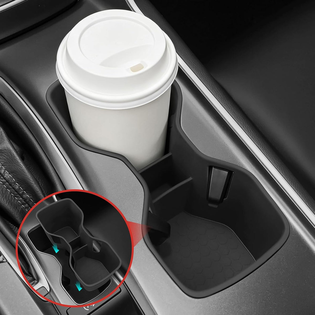 Center Console Cup Holder Insert for 2018-2022 Honda Accord Accessories Replace Accord Cup Holder Non-Slip Silicone