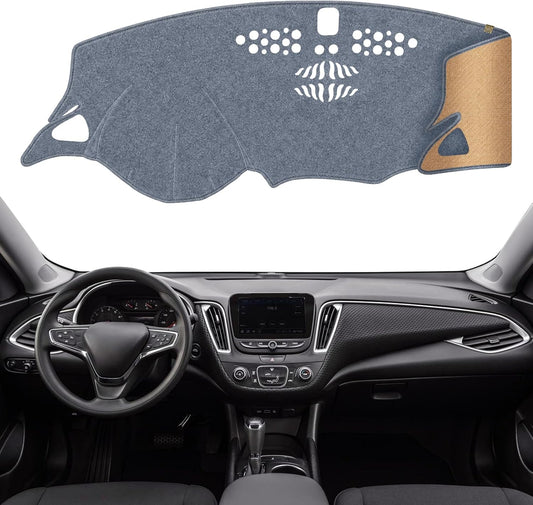 Dashboard Cover Dash Mat Fit for Chevy Malibu 2023-2016 (Without HUD Models),Car Dash Board Mat Anti-Glare Carpet,Non-Slip Pad Sunshield Protector (Grey)