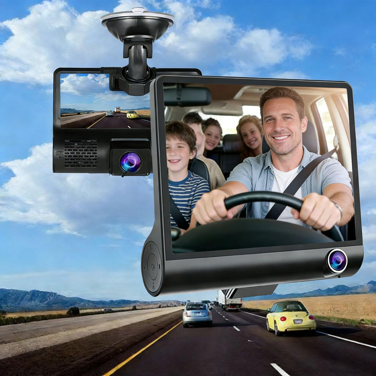 Dash Camera for Cars, Car Camera, Dual Dashcams for Cars with Night Vision, 32GB Card, Loop Recording.