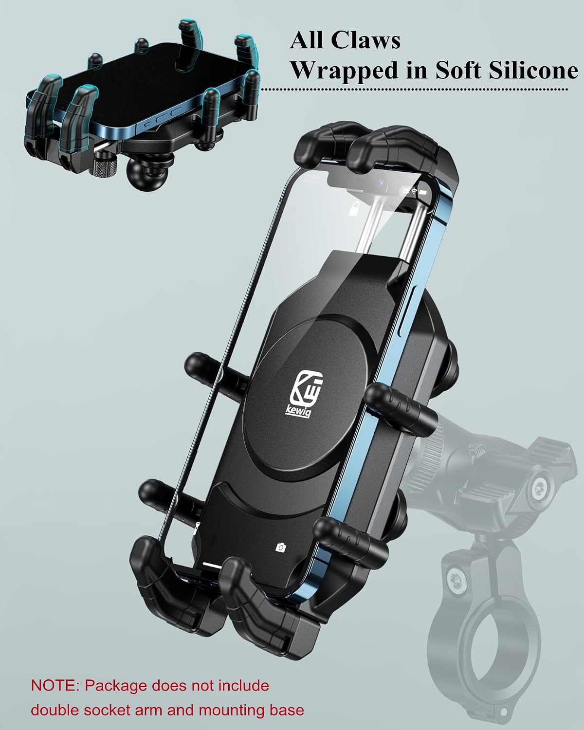 BRCOVAN 1'' Ball Phone Mount Holder with Vibration Dampener & Secure Lock