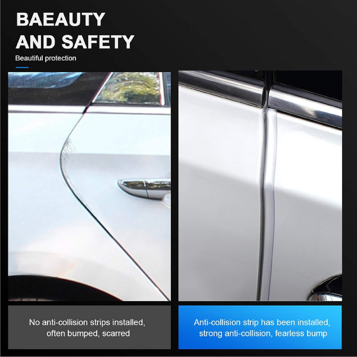 Car Door Edge Guards Clear, 32Ft Rubber Seal Protector U Shape Edge Trim Car Door Edge Protection Fit for Most Car