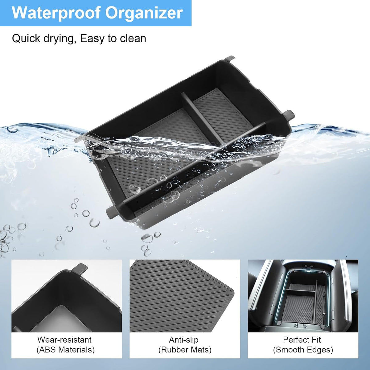 2026 2027 Palisade Center Console Organizer for Hyundai Palisade (Calligraphy) (Only fit 7-Seater with Dual-Opening Center Console), Durable ABS Console Tray Insert 2026 Palisade Accessories