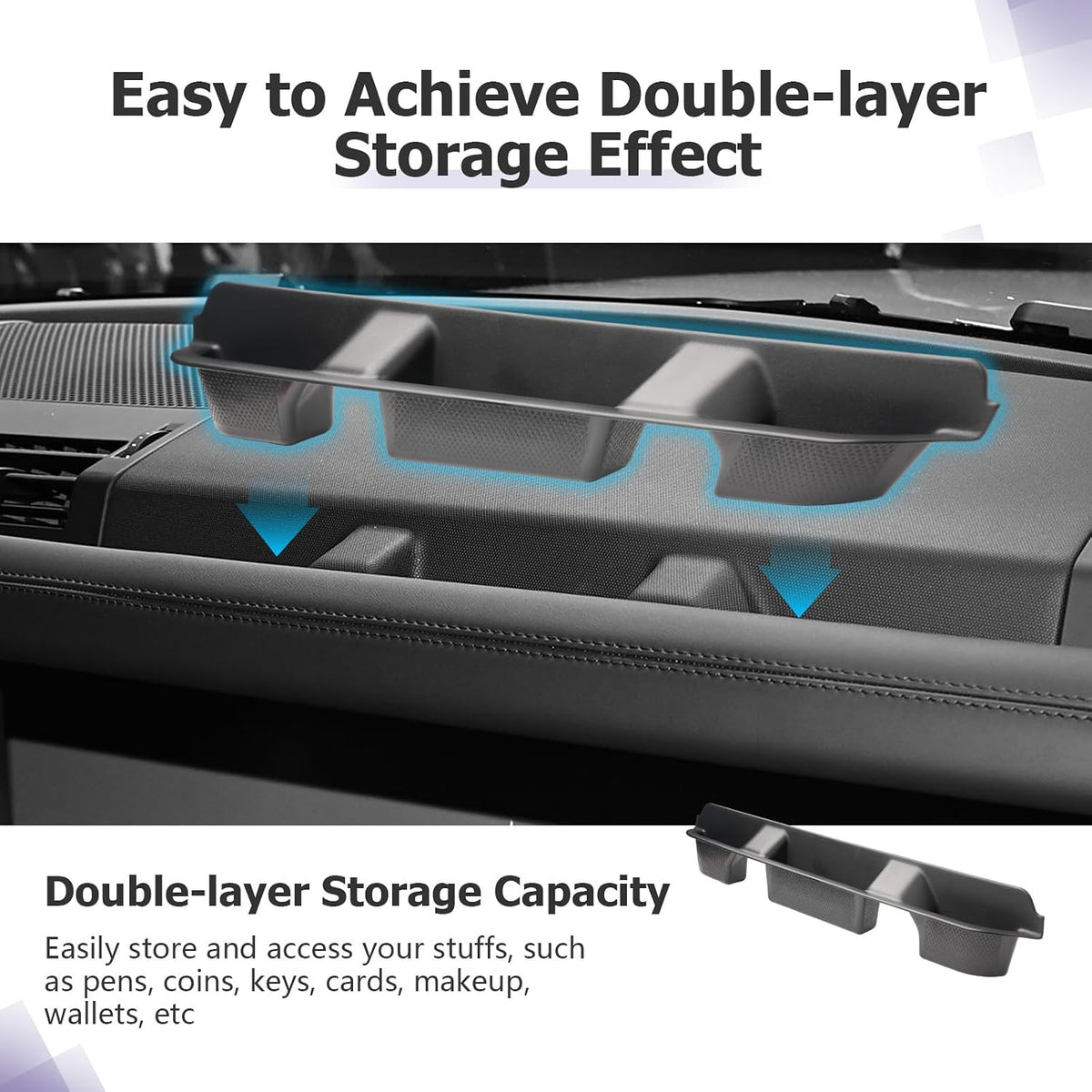 LUWU 2025 Defender Passenger Side Box Compatible with 2020 2021 2022 2023 2024 2025 Land Rover Defender Accessories Door Side Box Center Console Organizer Armrest Console Organizer Insert Tray