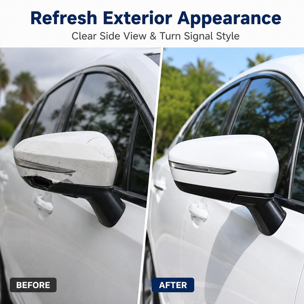 XQSMWF Passenger Right Side Mirror Assembly Fit for BMW 5 Series G30 530i 540i 530e 2017-2022 - White, Power Folding, Heated, Blind Spot, Turn Signal - Replaces 51167485125 [5-Pin]