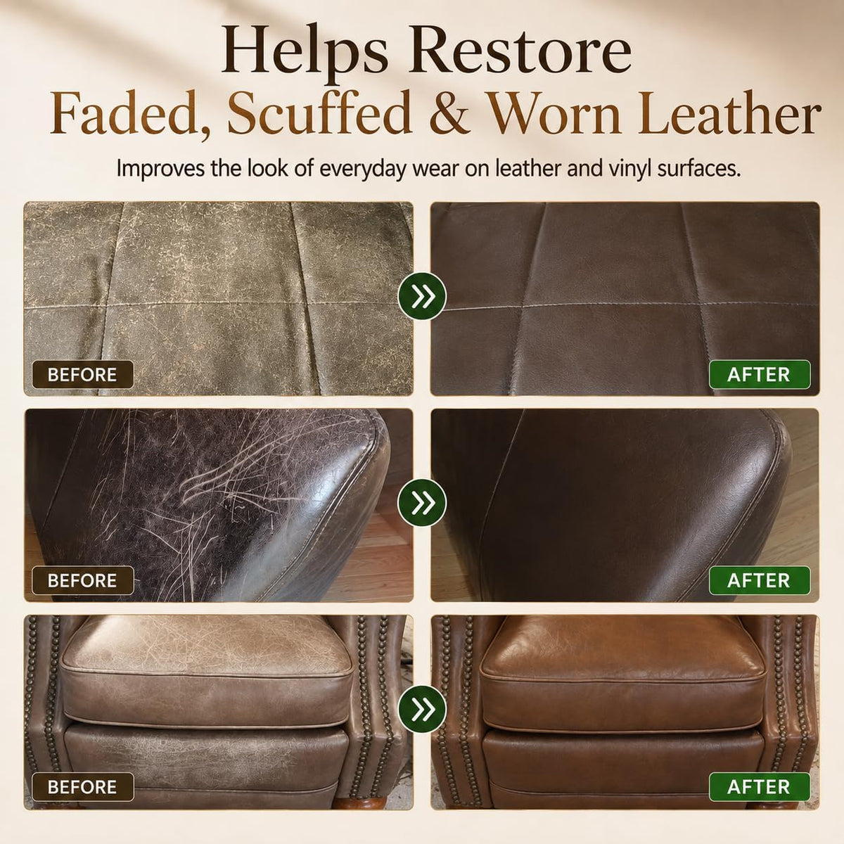 Leather Recoloring Balm, Leather Color Restorer, Leather Restorer for Couches, Leather Scratch Remover, Leather Scratch Repair, Leather Repair Kit for Furniture, Leather Dye (Gray)