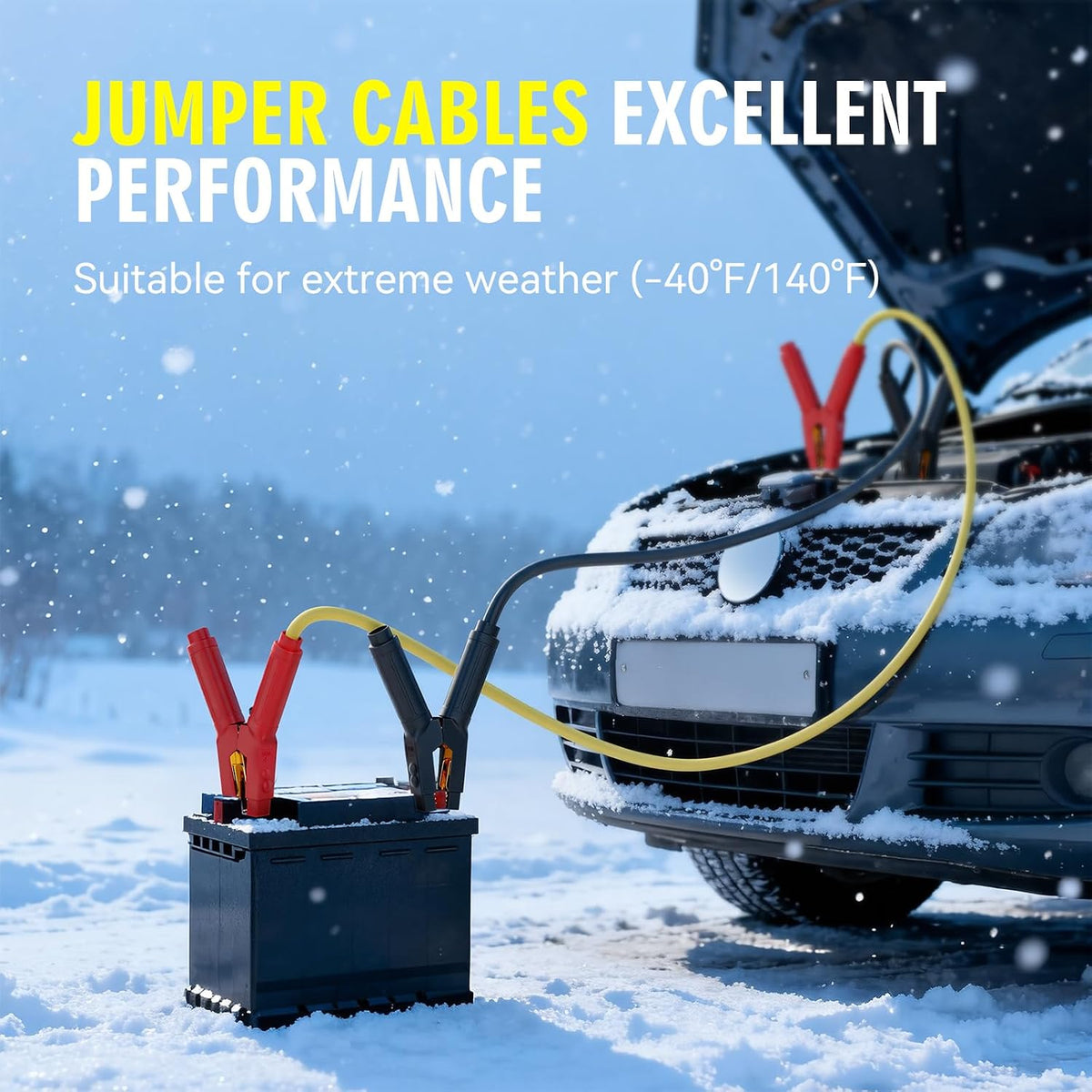 Jumper Cables Heavy Duty, 0 Gauge x 25 Feet