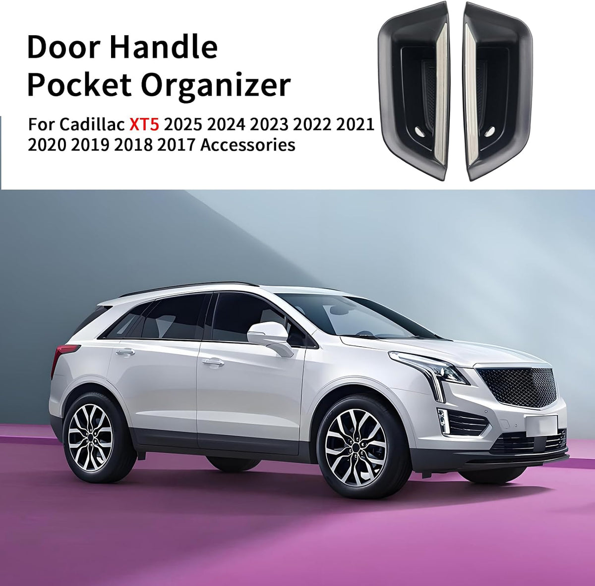 YFJYVJC Front Door Handle Pocket Organizer For Cadillac XT5 2017-2025
