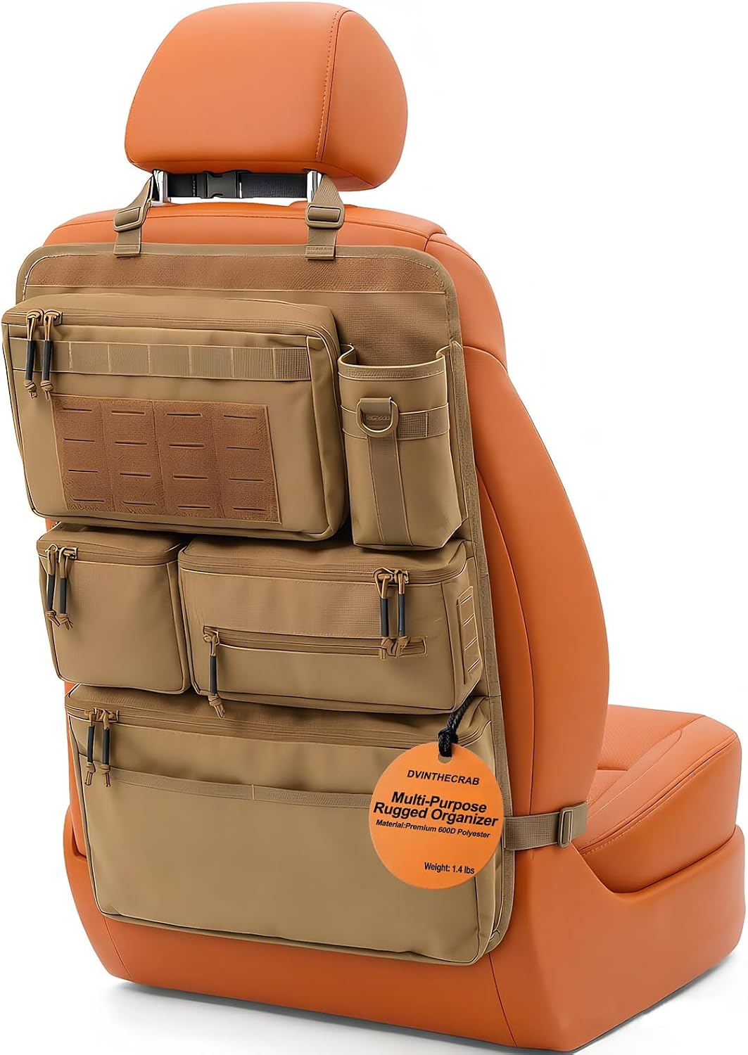 Car Seat Back Organizer – Molle Panel, Heavy Duty, Waterproof storage