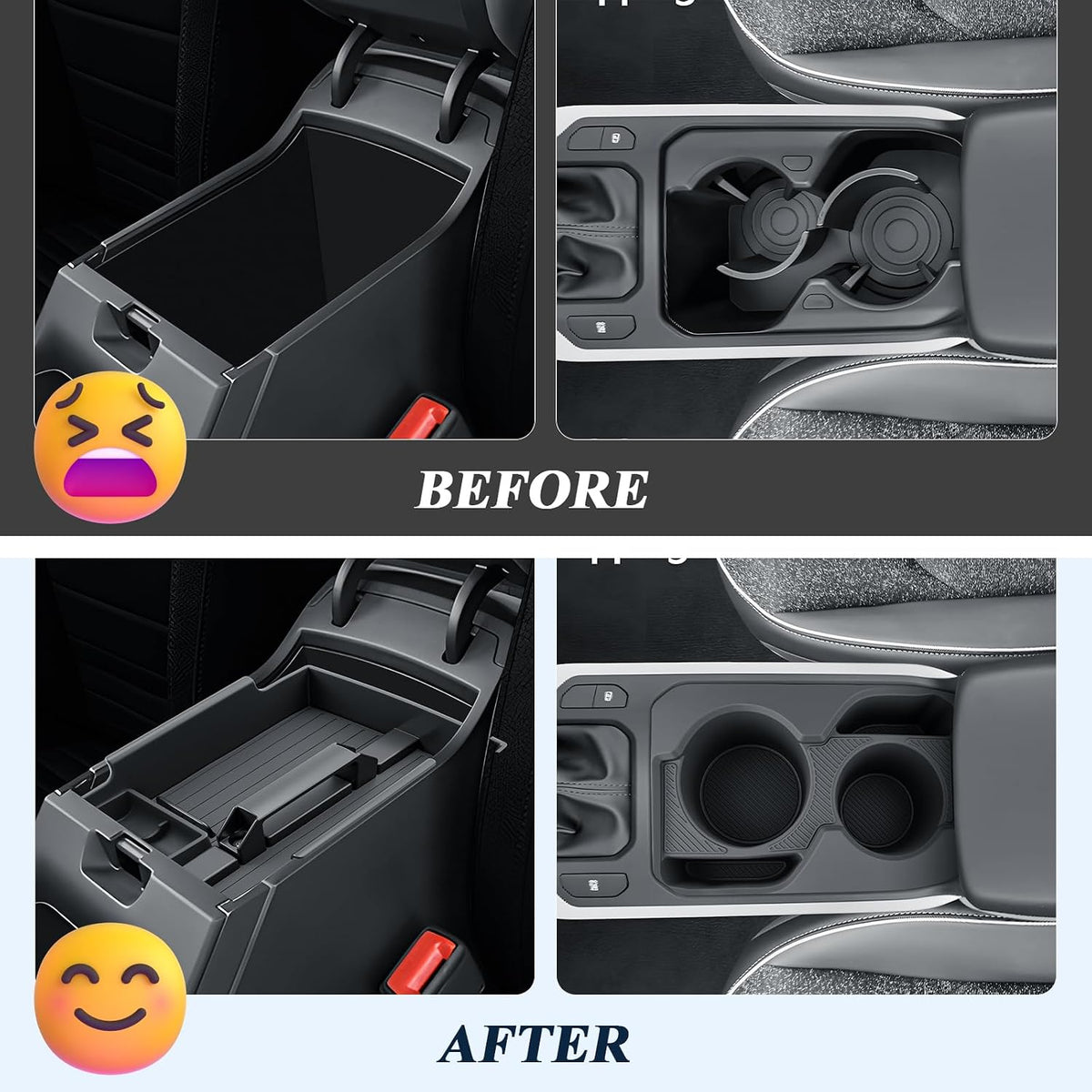 BIBIBO 2Pack for 2025 2026 Kia K4 Center Console Organizer 2025-2026 Kia K4 /2026 K4 Hatchback Console Tray +Cup Holder Insert Organizer 2025+ Kia K4 Accessories