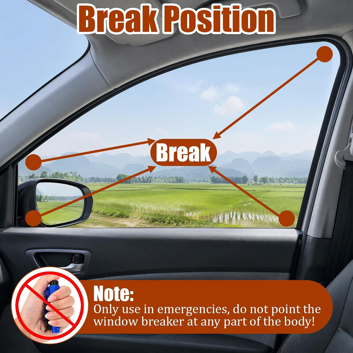 90 Pcs Window Breaker Seatbelt Cutter with 18 Window Breakers and 72 Fluorescent Stickers Portable Durable Multifunctional Car Window Breaker Tool