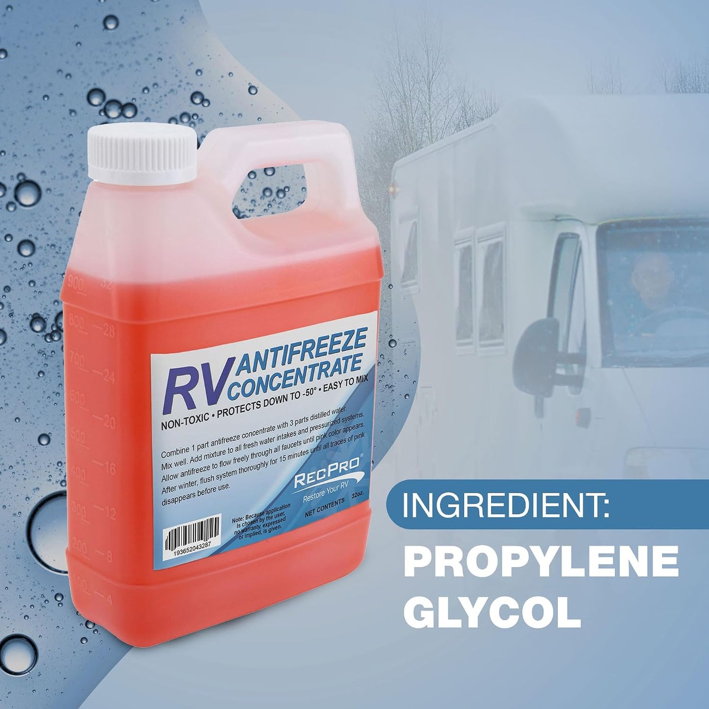 RecPro RV Antifreeze Concentrate | -50°F | 32 oz | 3 Pack
