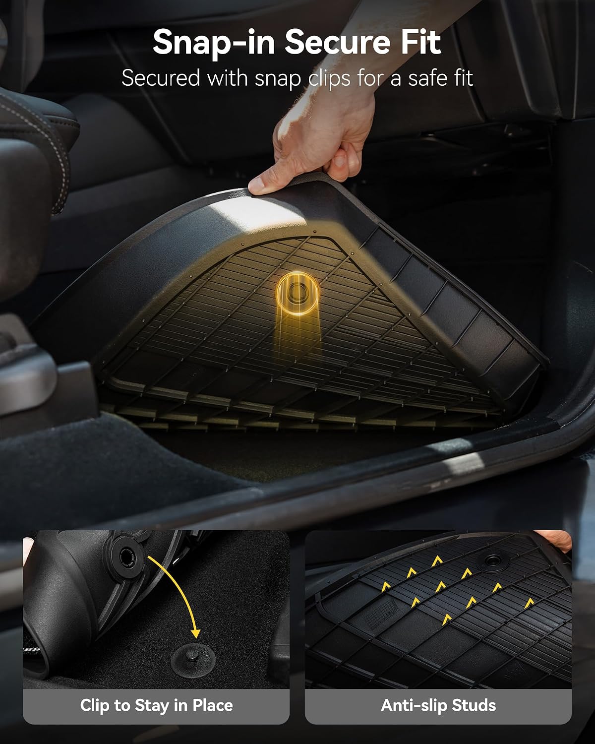 3W Floor Mats & Cargo Liner Fit for Jeep Grand Cherokee L 2021-2025 2026 All Weather TPE Custom Fit Floor Liner for 1-3 Rows&Trunk (ONLY for 6-Passenger Without Center Console) Full Set Car Mats Black