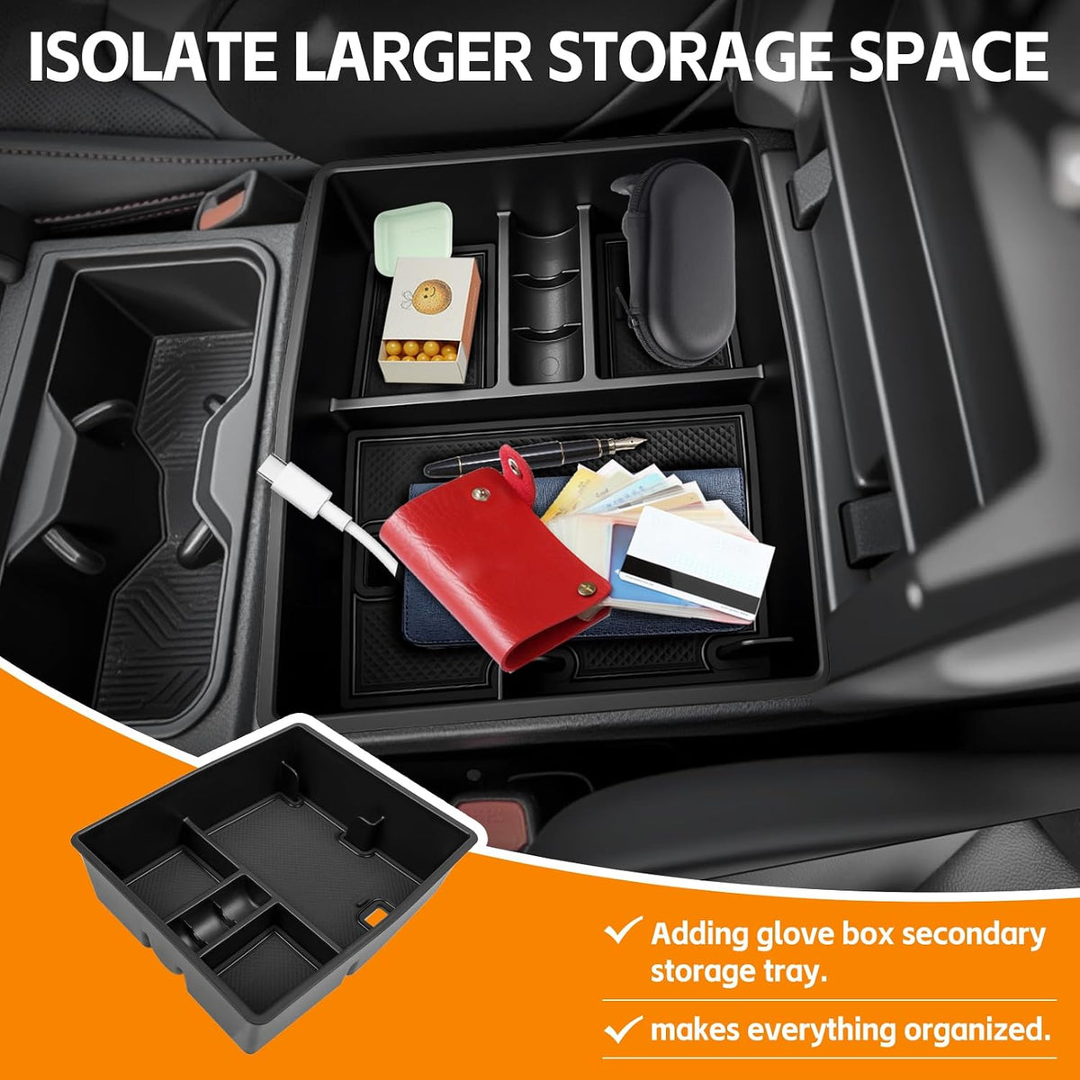 Center Console Organizer Compatible with 2024 2025 2026 Toyota Tacoma(4th Gen) Armrest Storage Box Insert Tray for Tacoma Accessories