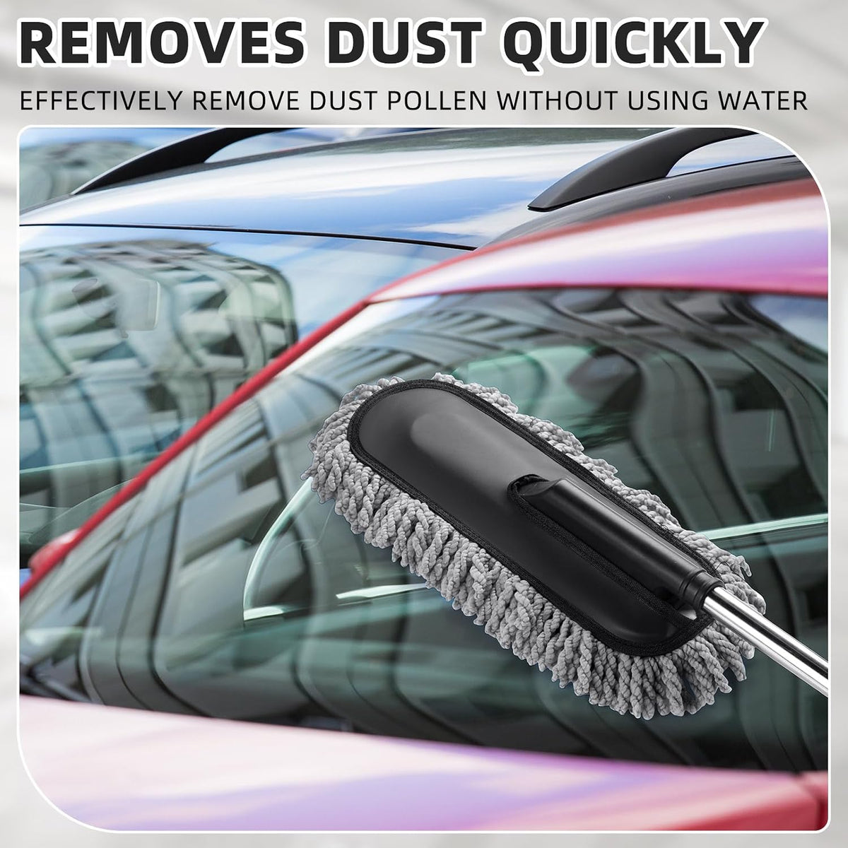 2 Pack Microfiber Car Duster Exterior Scratch Free, Gray