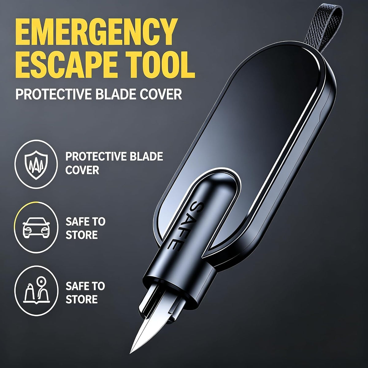 Car Escape Tool Key Chain,Emergency Window Breaker&Seat Belt Cutter