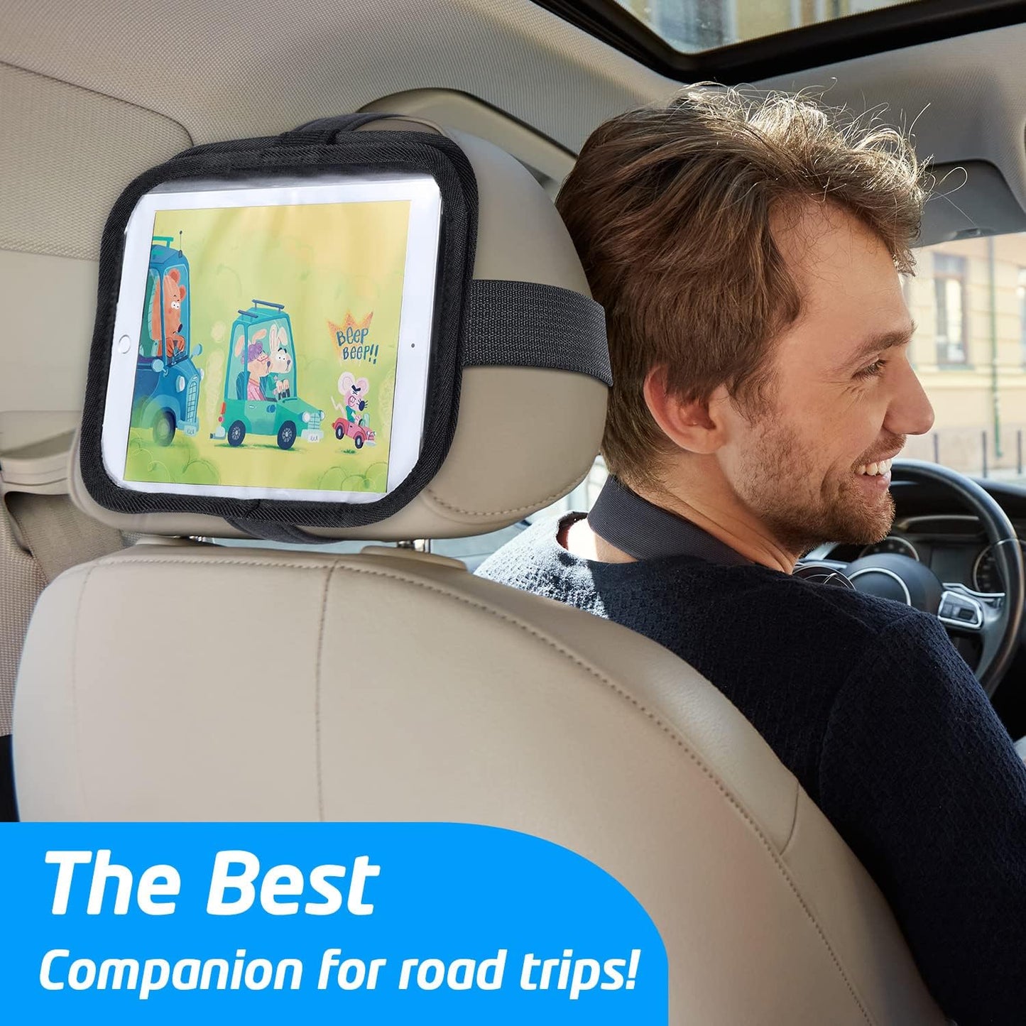 Universal Tablet Headrest Mount – Adjustable, Lightweight, and Durable Car Holder for iPads, Tablets, and E-Readers (Fits Devices Up to 10-inch Screen)