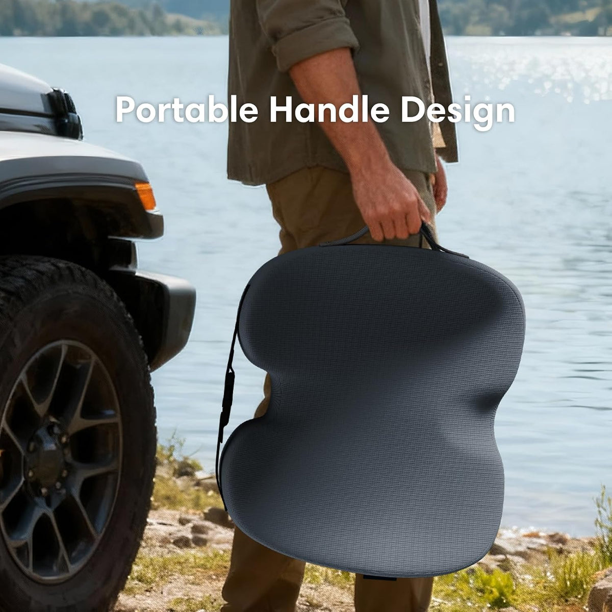 Car Seat Cushion, Memory Foam Seat Cushion for Truck Drivers, Car Seats, Travel & Wheelchair, Sciatica Ease & Tailbone Pain Relief Pillow for Long Sitting Comfort