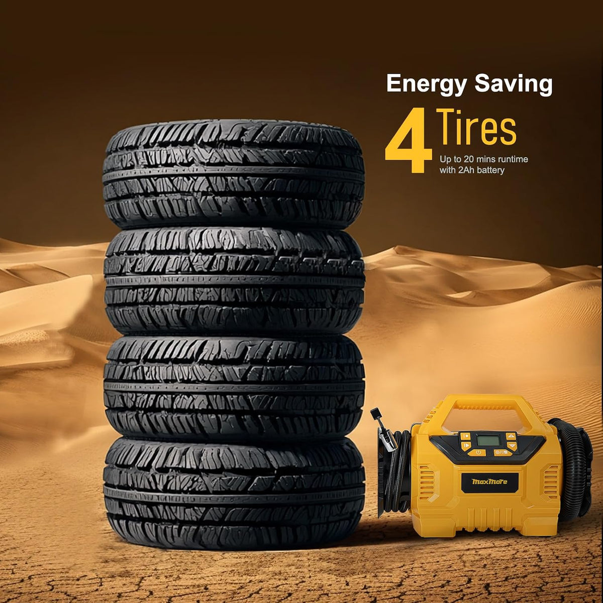 Portable Tire Inflator/deflator Compatible with DeWalt 20V Battery