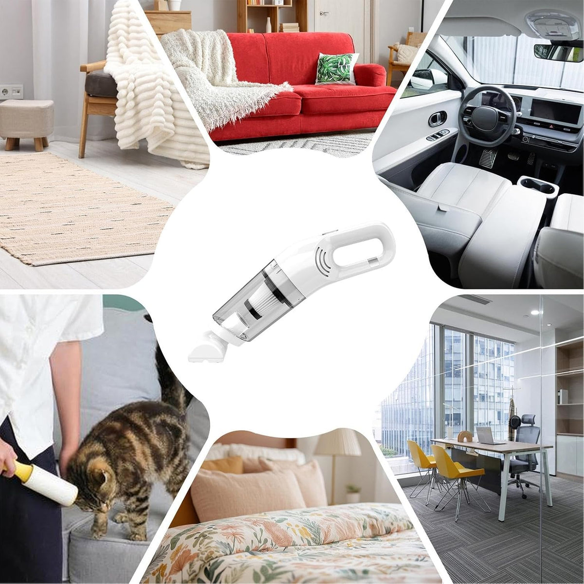 Cordless Vacuum for Dorm | 12000Pa Handheld Dust Suction with HEPA Filter
