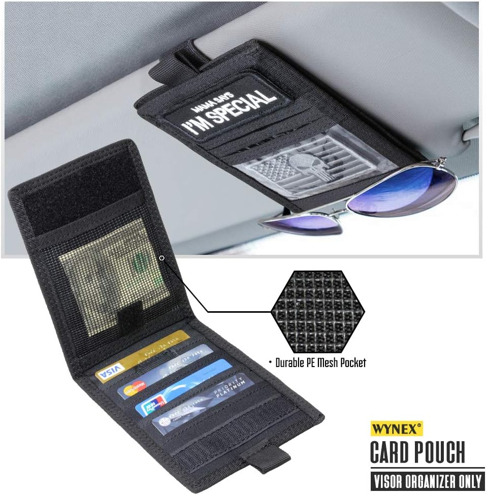 WYNEX Molle Car Visor Organizer Detachable Card Pouch, Fit Most Vehicles