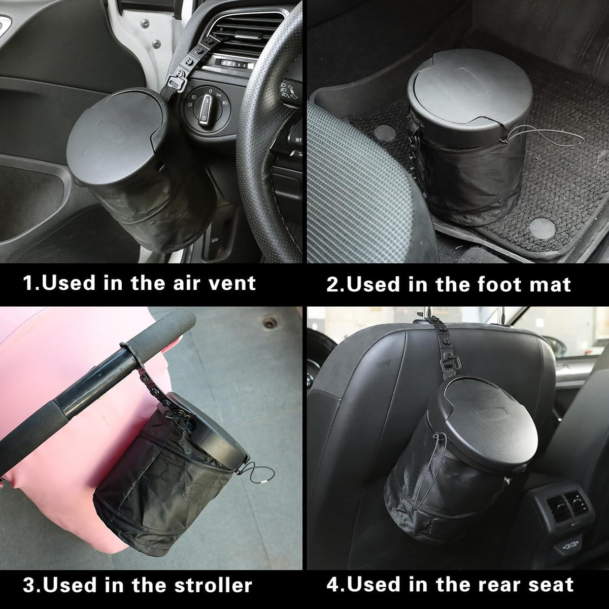 Car Trash Can,Collapsible Pop-up Trash Bin,Auto Foldable Cars Trashcan Waste Basket,Automotive Portable Car Garbage Cans with Lid for SUV,Truck and Vehicle