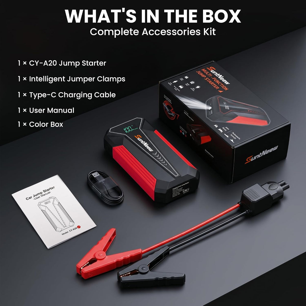 Car Battery Jump Starter 1000A 12V Lithium Jump Pack Portable