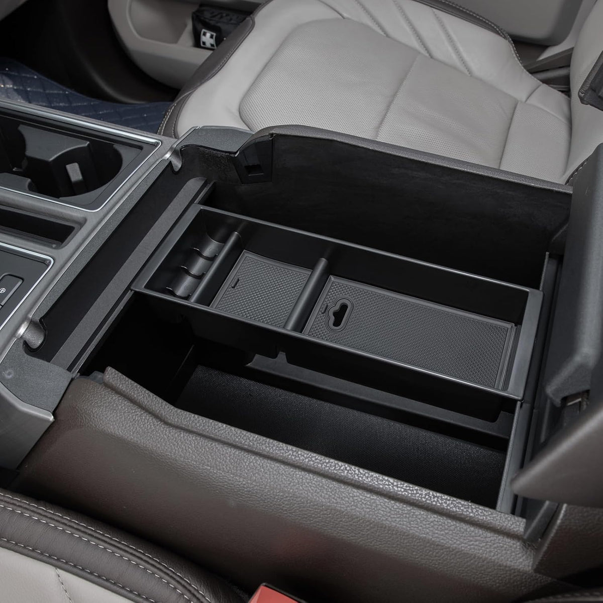 PIMCAR Center Console Organizer for 2024 2025 2026 Ford F150 & F150 Lightning Insert ABS Plastic Armrest Storage Box Interior Accessories(Work Great with The OEM Tray)- Only One Tray