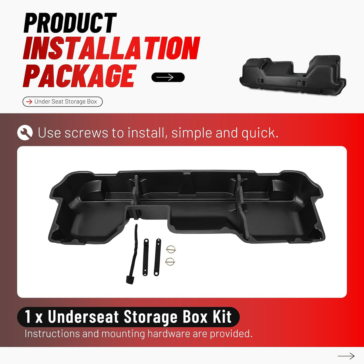 ALMULOO Under Seat Storage Box Compatible with 2019-2025 Ram 1500