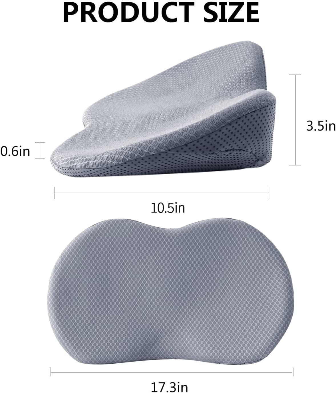 Car Seat Cushion, Memory Foam Seat Pad for Sciatica and Lower Back Pain Relief, Seat Cushion for Car Seat Driver (Gray)