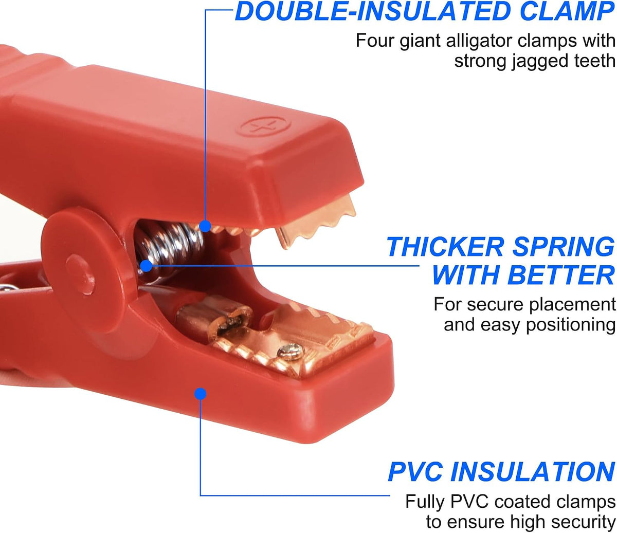 XMSJSIY Battery Jumper Cable Clamps 100A 10AWG - 0.6M/1.9FT