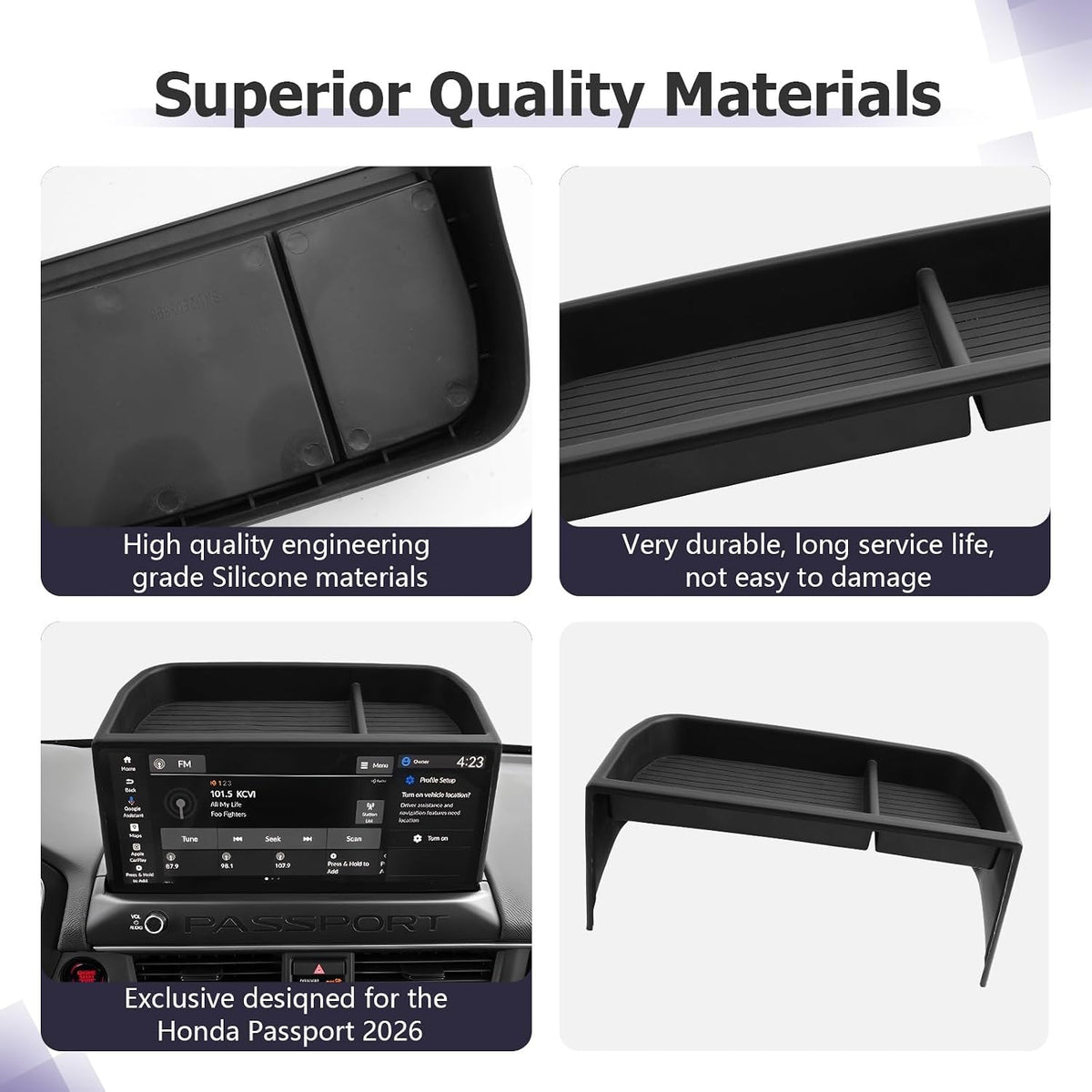 LUWU Dashboard Storage Tray Compatible with 2026 Honda Passport 12.3-inch Behind Screen Organizer Center Console Display Box Dash Tray Passport 2026 Accessories (Only for 12.3" Screen)