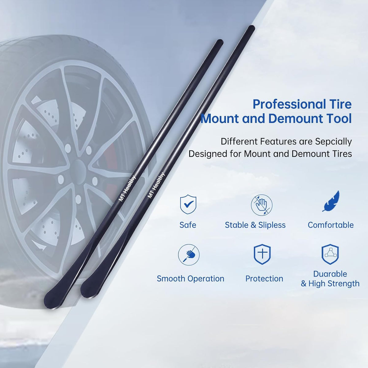 2 PCS 30" Heavy Duty Tire Spoons for Changing Tires